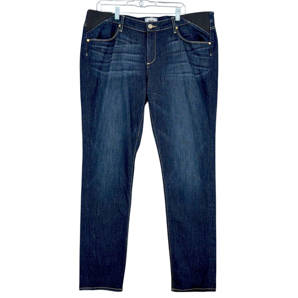 PAIGE Jimmy Jimmy Skinny Maternity Jeans Women 34 Cotton Blend Dark Wash Blue